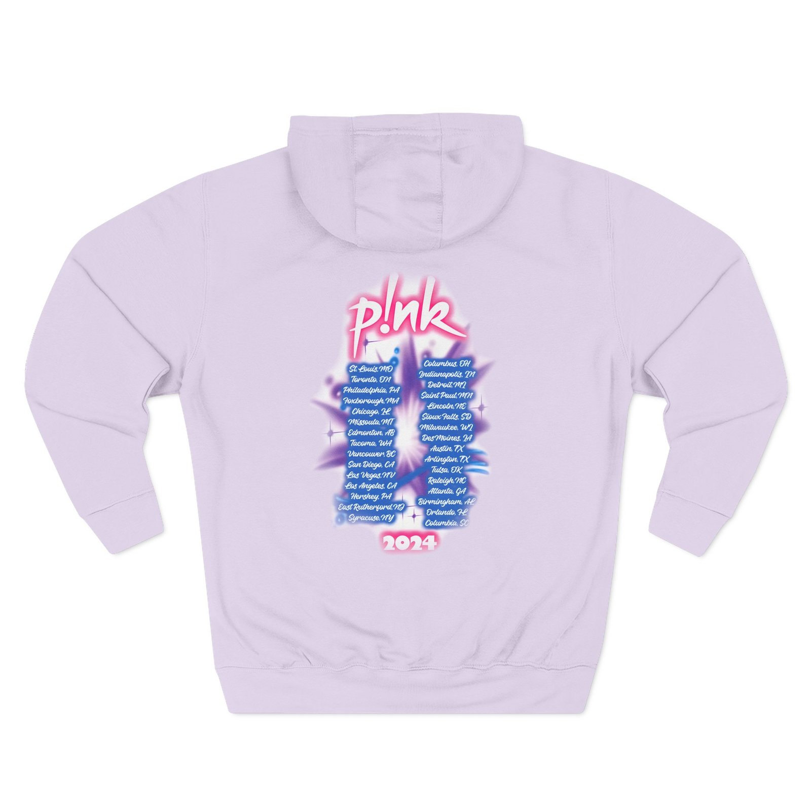 Pink Airbrushed 2024 Three-Panel Fleece Hoodie