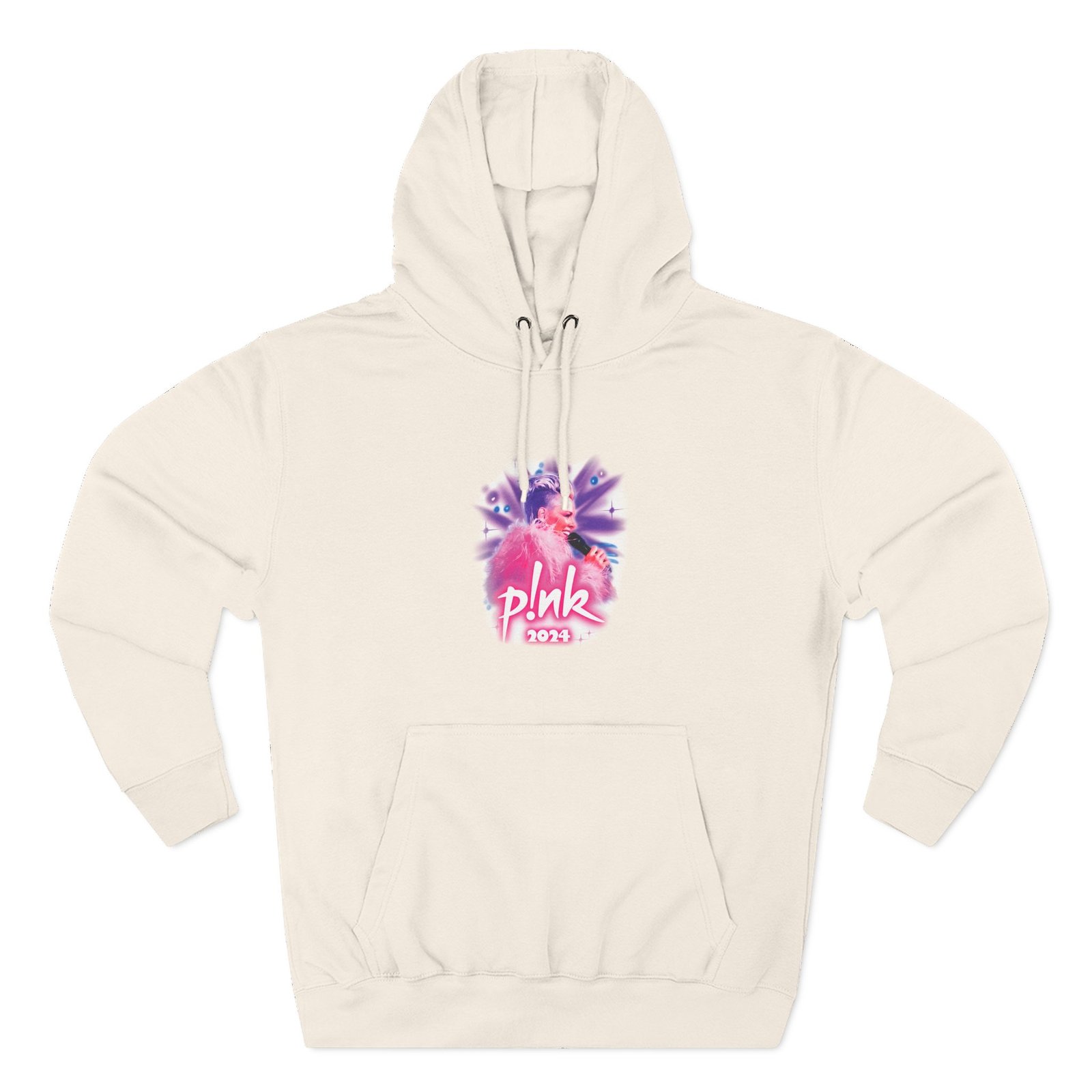 Pink Airbrushed 2024 Three-Panel Fleece Hoodie