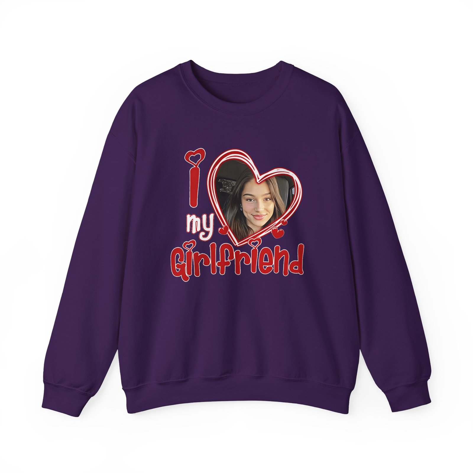 I Love My Girlfriend Custom Photo Unisex Heavy Blend™ Crewneck Sweatshirt