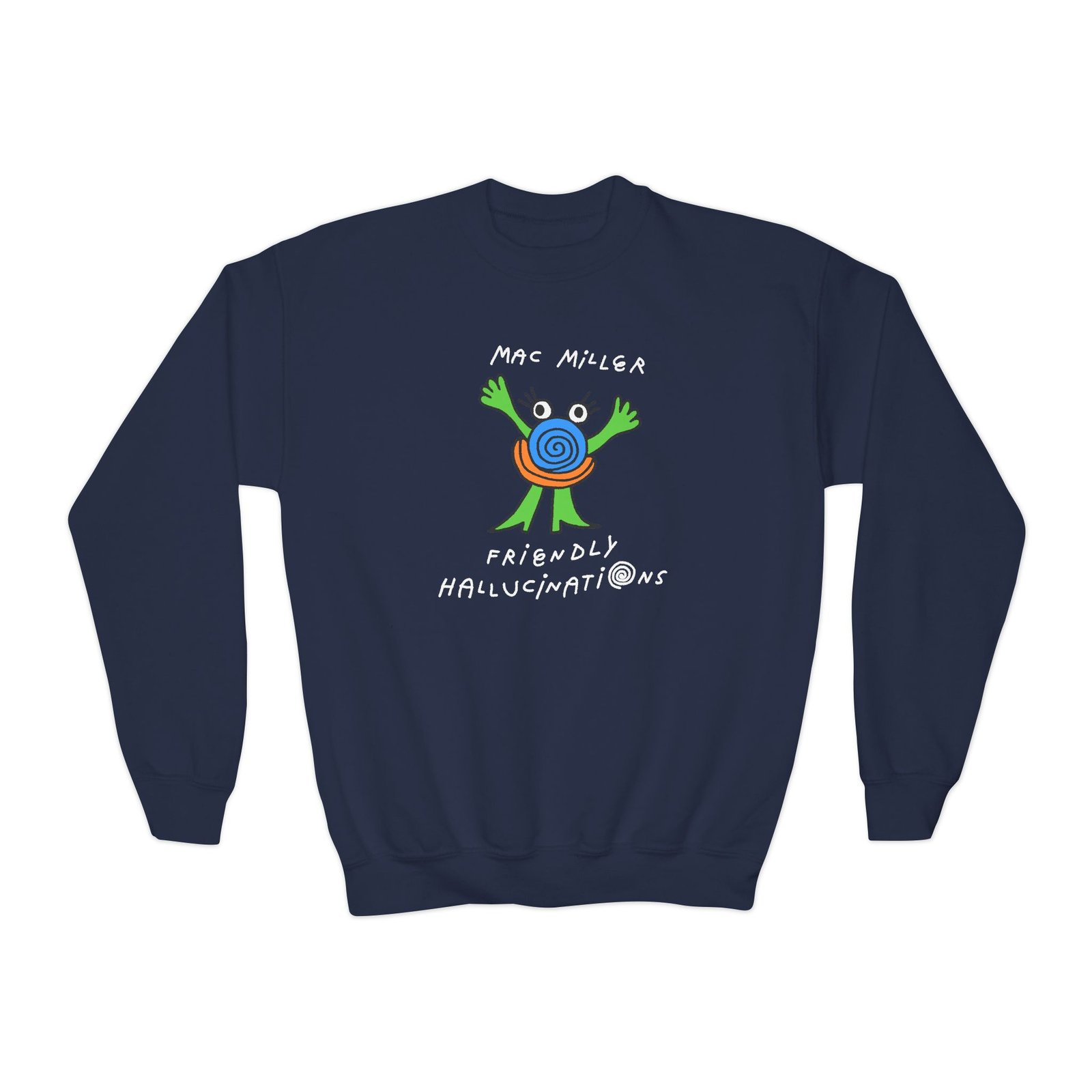 Youth Mac Miller Friendly Hallucinations Crewneck Sweatshirt