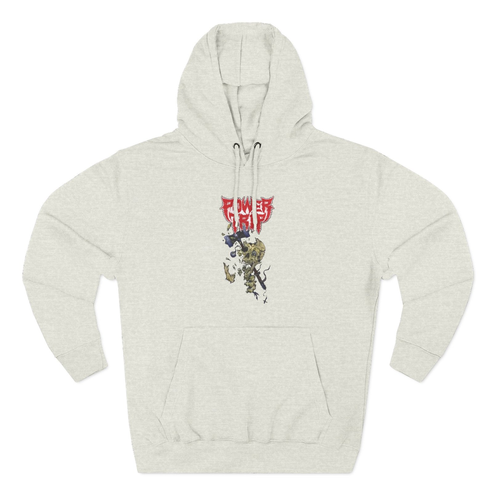 Power Trip Hammer Skull Three-Panel Fleece Hoodie