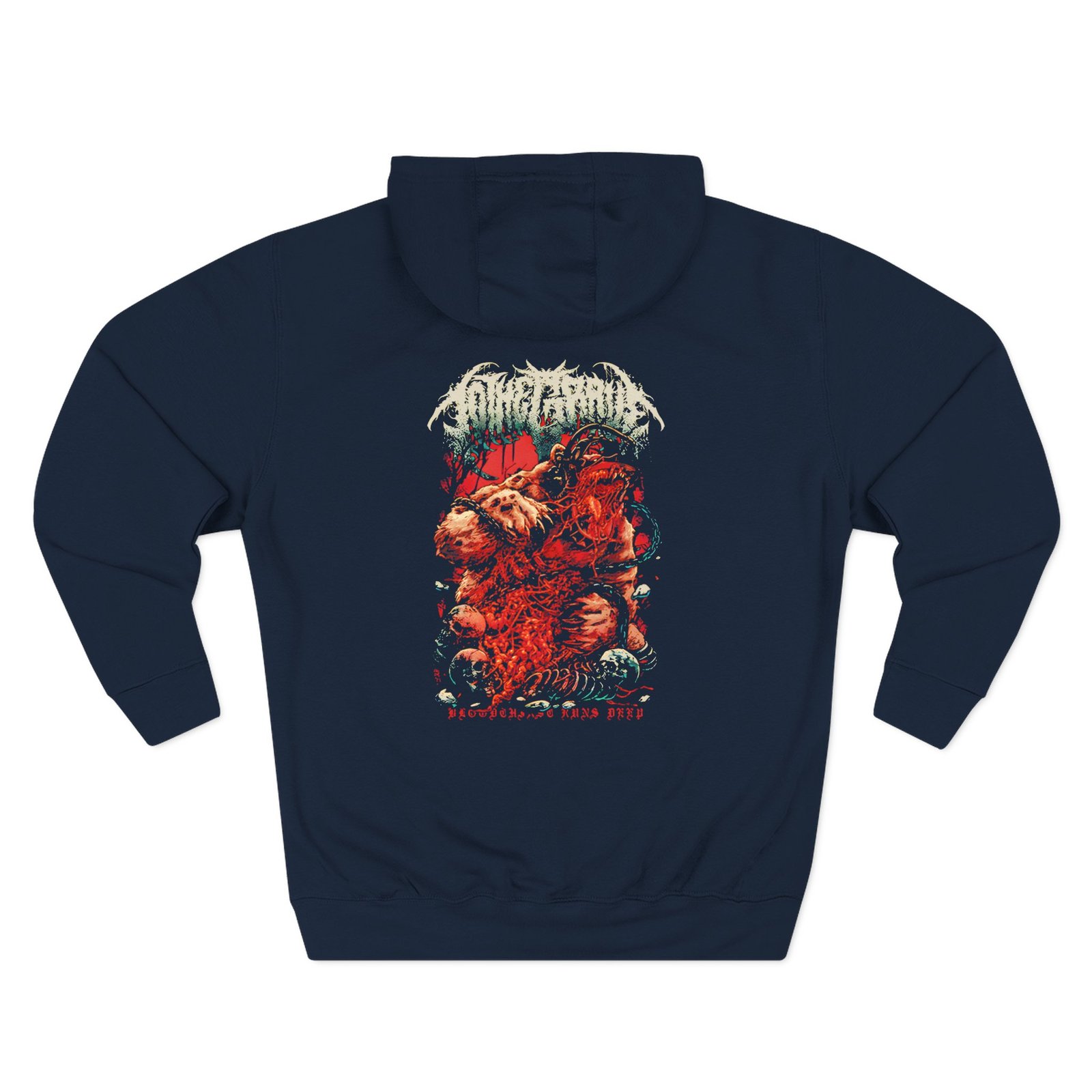 To the Grave Bear Trap Three-Panel Fleece Hoodie