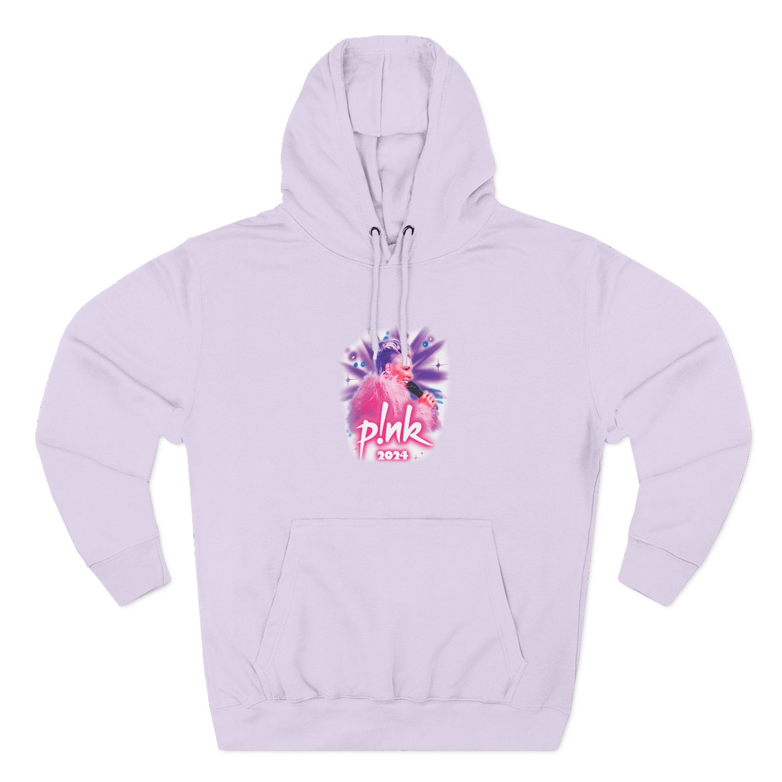 Pink Airbrushed 2024 Three-Panel Fleece Hoodie